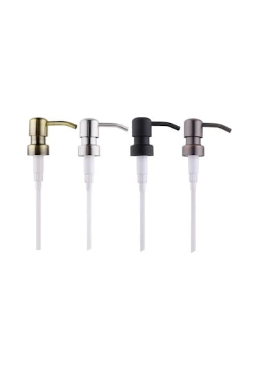 Sliver-1pc Metal Sabun Pompası Sıvı Losyon Jel Dağıtıcı Yedek Kavanoz Tüp Aracı 28/400 İplik Standart Monin Şurubu Meyve Suyu Şişesi