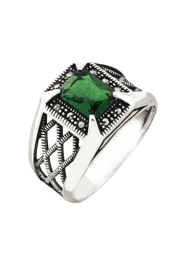 Taja Erkek Yüzük Gümüş 925 Markazit Taşlı 42569