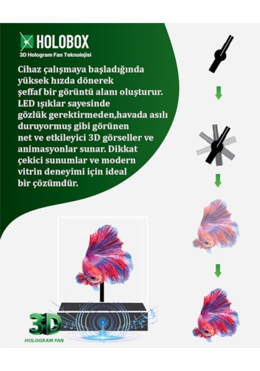 Holobox P20s Smart Sesli 3d Hologram Fan
