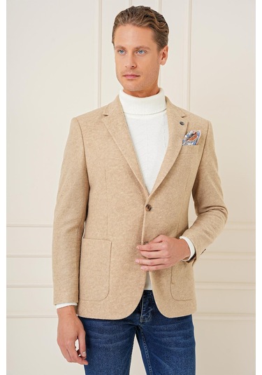 C 689 Slim Fit Bej Spor Ceket Bej