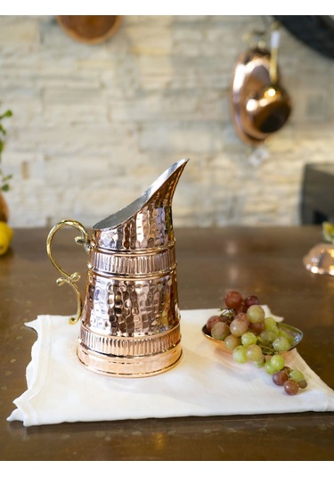 Bakır Boza Sürahi Parlak Bakır