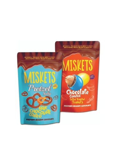 Çikolata Kaplı Pretzel 80 Gr & Tuzlu Yer Fıstıklı Sütlü Çikolata Kaplamalı Renkli Draje 120 Gr