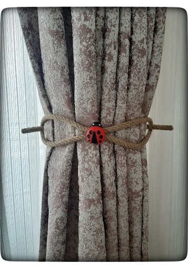 6 Adet Braçol Kanat Perde Tokası Tül Perde Tutucu Perde Süs Uğur Böceği İle Uğur Gelsin Çok Renkli