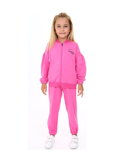 Toontoy Kız Çocuk You Are Best Yazılı Baskılı Eşofman Takım Açık Fuşya