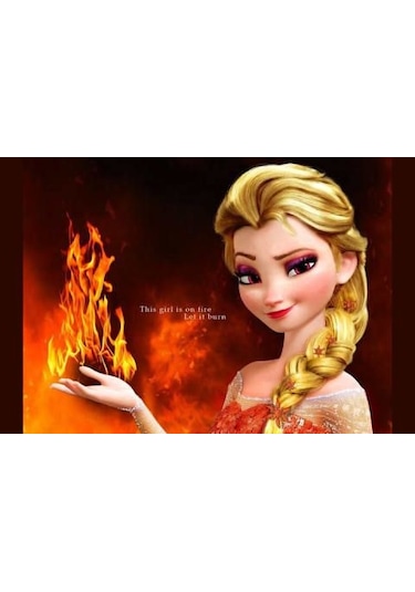 Elsa Şekerli Yenilebilir Kağıda Resimli Pasta  ve Dekoru Baskısı