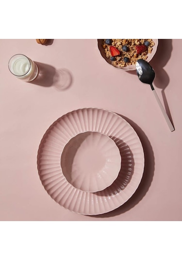 Kütahya Porselen Bone Luz Form 24 Parça 6 Kişilik Yemek Takımı Pearl Br.pembe P171