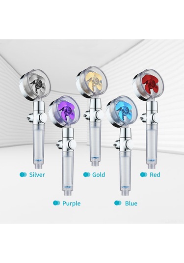 Kangvka Altın Turbofanlı El Duşu - Akış Ayarlı, Filtreli Şeffaf Kolu, Tek Tuşlu Durdurma, 60 Yukarı-aşağı 360 Sağa-sola Döner Altın