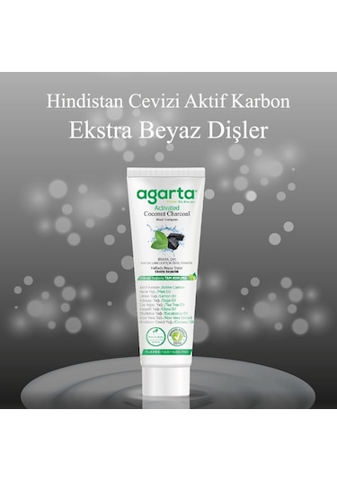 Agarta Doğal Diş Macunu 100ml Aktif Karbonlu Beyazlık