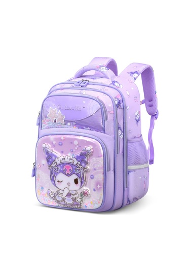Happychildhood İlköğretim Okulu Okul Çantası Kadın Kuromi Üç Dört Çocuk Kız Kız Hafif Omurga Mor Büyük Boy