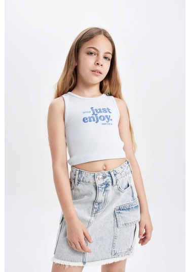 DeFacto Kız Çocuk Bisiklet Yaka Baskılı Atlet C4717A824SMBE61