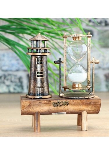 Kişiye Özel Hediyelik Yin Yang Kupa & Deniz Feneri Kum Saati Seti