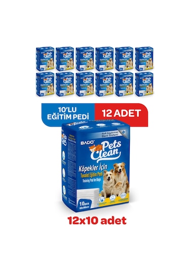 Pets Clean Eğitim Çiş Pedi 10lu 60 90cm 12'li Paket