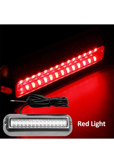 Led Bot Işığı, Yat Botu Arka Kısmı Pontoons Havuz İçin 42 Led Su Geçirmez 316 Paslanmaz Çelik Su Altı Işığı Kırmızı Işık