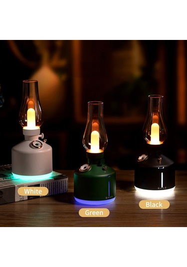 Skycity Beyaz Kerosene Şekilli Nemlendirici, Sürekli/aralıklı Sprey Modu, 7 Renkli Işık, Ev Ofis Dekorasyon, Usb Çalışır, 280ml Kapasite