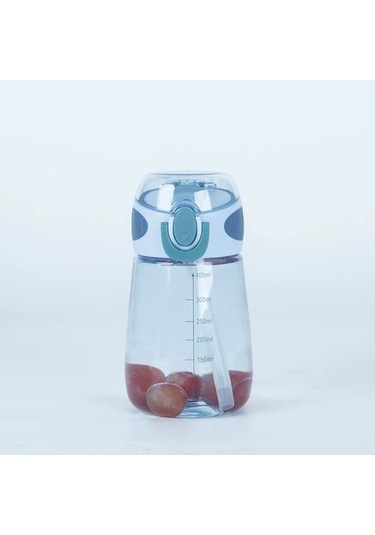 400 Ml Kızlar Yaz Plastik Taşınabilir Sevimli Ölçek Pipet Bardak 329aof MAvi