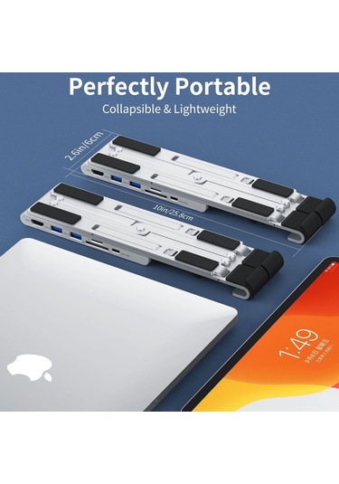Ximistore9 Laptop Standı Katlanabilir Soğutucu Yüksekleyici Masaüstü Desteği Bilgisayar Hub 01.05.03.h045-sl-cn