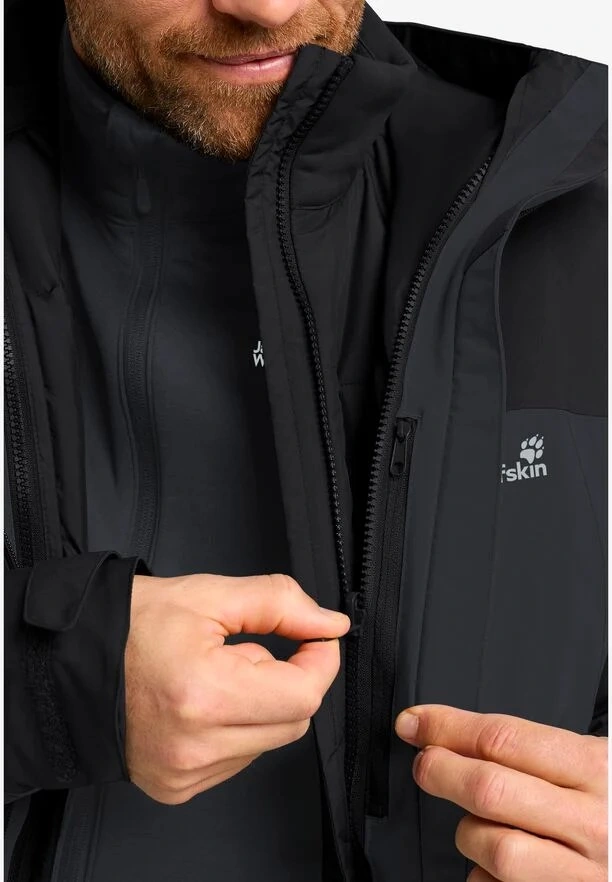 Jack Wolfskin Wild Places 3in1 Erk Gri Out. Ceket Gri