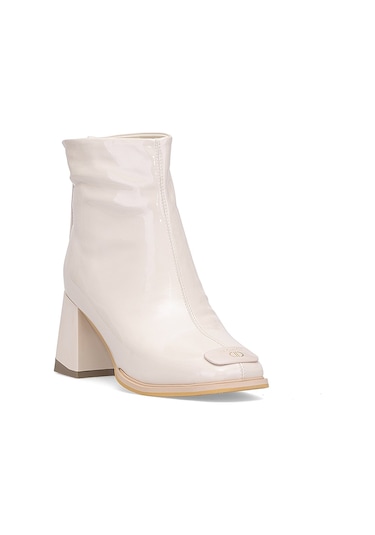 Guja 25k415-1 Kadın Hakiki Deri Topuklu Bot Bej Bej