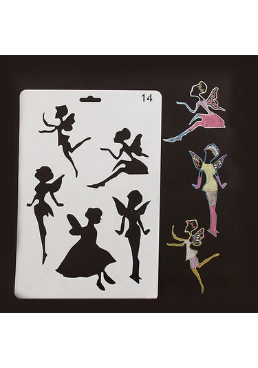 Aubyhe Ployester 14 Numara Çizim Åžablonu - Renkli Desenler İã İn El Åžekilli Åžablon, Albã¼m Ve El Defteri Yapä M Aracä