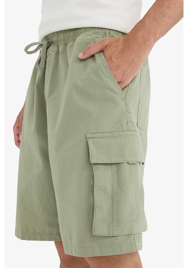 Defacto Kargo Fit Gabardin Bermuda Şort C5400ax25smkh373 Haki