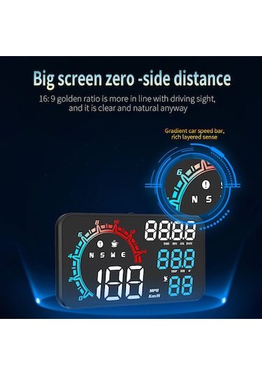 Geeksen Akıllı Hud Göstergesi: 5.5 İnç Gps Ekranlı, Hız, Yükseklik Ve Zaman Gösteren Çok Renkli Araç İçi Ekran