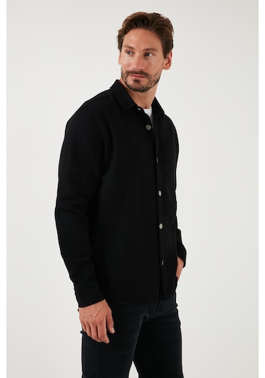 Buratti Pamuklu Tek Cepli Regular Fit Erkek Gömlek Cf25W129140 Siyah