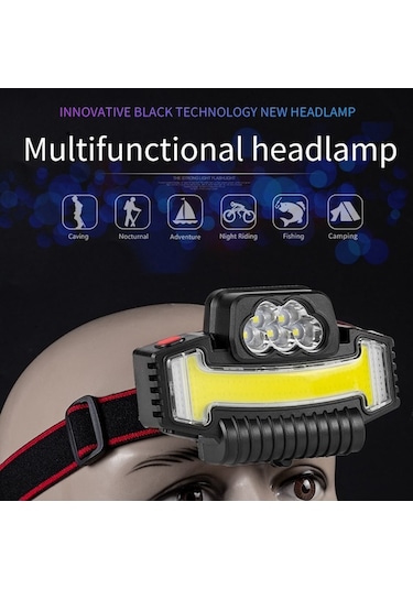 Tongxida 5 Led Siyah W685-5 Çok Fonksiyonlu Kafa Lambası Siyah