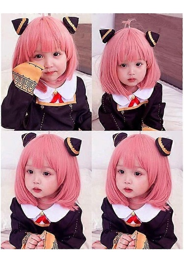 Anime Karakterleri Pembe Cosplay Peruk Cadılar Bayramı Partisi Aksesuarları Cosplay Peruk Dekoru