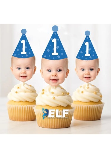 Doğum Günü Kürdan Süs Cupcake Süs Kişiye Özel 10 Adet 0