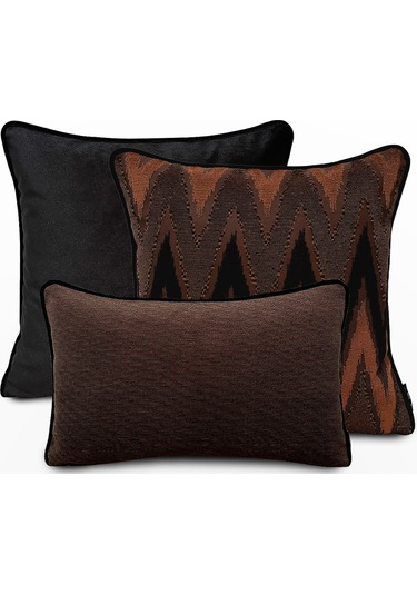 "nuve & Choco" Kırlent Kılıfı Seti Koyu Bronz