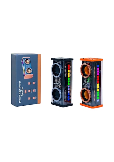 Vothoon V9 Şeffaf RGB Kablosuz Bluetooth 5.0 Taşınabilir Hoparlör