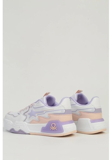 Benetton Bnı-11512 Kadın Sneaker Ayakkabı Beyaz Pudra 36-40 Beyaz - Pudra