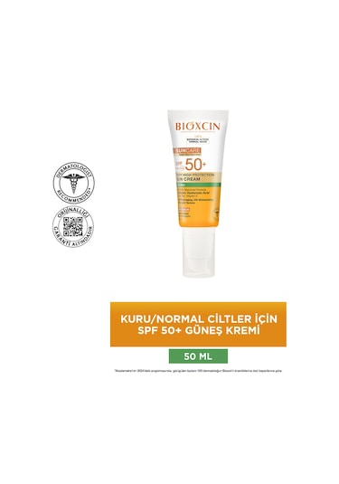 Bioxcin Sun Care Spf 50 Çok Yüksek Korumalı Güneş Kremi 50 ml Karma Yağlı Cilt - Kolajen Hyaluronik Asit
