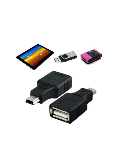 Usb Dişi 5 Pin Mini Usb Erkek Çevirici, Otg Araç Aux Çevirici Otg Adaptör