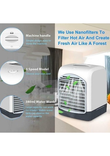 Taşınabilir Mini Masaüstü Klima Usb Küçük Fan Soğutma Nemlendirici Aromaterapi Hava Soğutucu Buzlu Su Tankı İle M5uulı Var Ayaklı Beyaz 20 Adetten Az