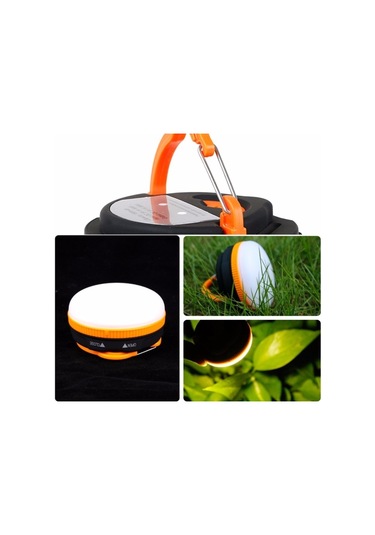 Sones Çok Fonksiyonlu Taşınabilir Açık Kamp Acil Durum Işıkları Led El Feneri Fener Meşale Çadır Lambası Siyah - Turuncu