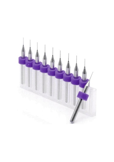 Koodmax 10 Adet 3D Yazıcı Micro Cnc Matkap Ucu Çelik Set Karbür 1.0MM