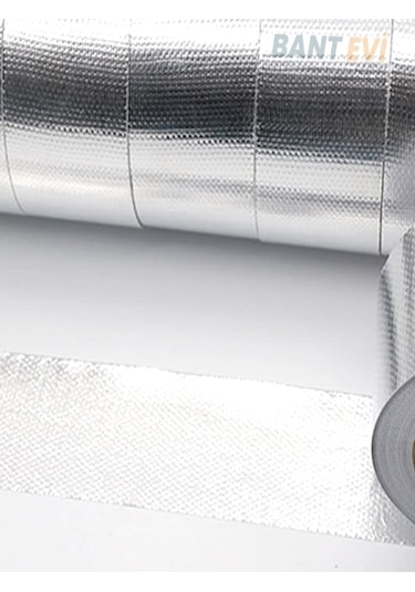 Yüksek Isıya Dayanıklı Alüminyum Bant Cam Elyaf Takviyeli Isı Kalkanı 10 Cm X 5 M