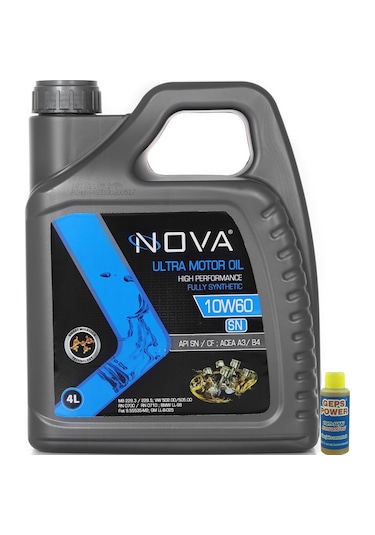 Nova 10W-60 Sn Tam Sentetik Motor Yağı 4 L + Cam Sabunu