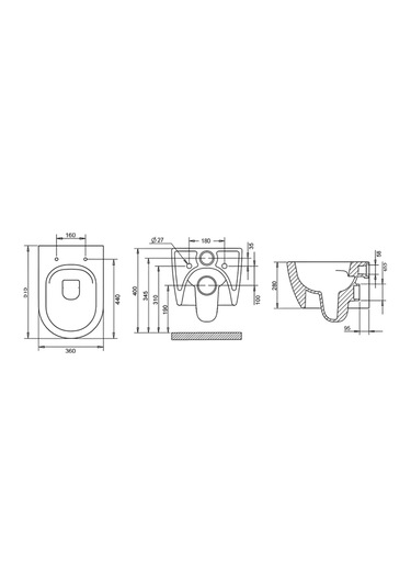 Turavit Rondo Rita Beyaz Kanalsız Açık Montaj Asma Klozet Rnd5516, Nkp Grande Yavaş Kapak Diğer