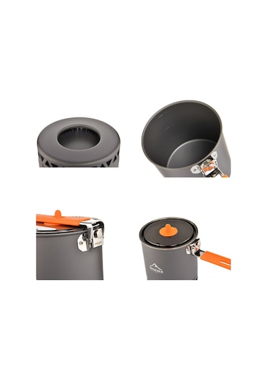 Ranyeek Taşra Kamp Tenceresı - Isı Toplayıcı Alüminyum Folding Kastrı - Hiking Piknik Outdoor Çadır Malzemesi Gri