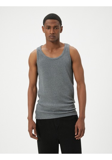 Koton Basic Atlet Yuvarlak Yaka Pamuk Karışımlı Gri 4sam30007mk Gri