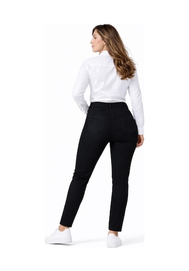 Kübra Kadın Bilek Jean Pantolon Beli Lastikli Düğmeli Bgl-st05384 Siyah