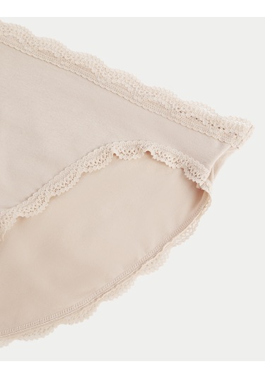Marks & Spencer 3'lü Dantel Detaylı High Leg Külot Seti Krem
