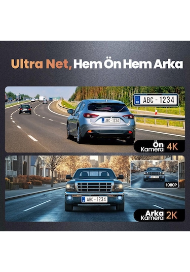 360+ Botslab G980H Pro ADAS Ön 4K UHD Arka 2K QHD 170° Geniş Açı Gece Görüşü Gps+WiFi Araç İçi Kamera +Park Kiti