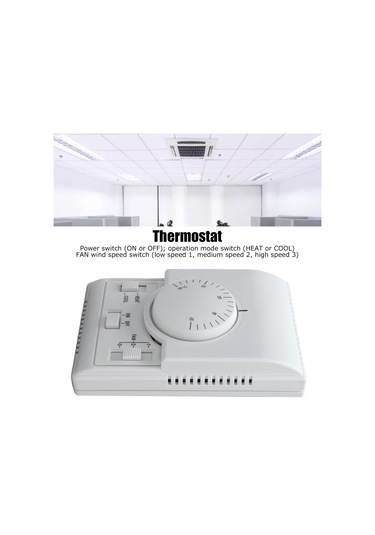 Moveevo Merkezi Klima Kontrol Cihazı: 110-220v Çift Yönlü Mekanik Regülatör, Isıtma/soğutma Ve Fan Hızı Ayarlı