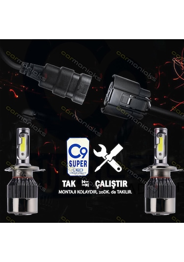 C9 Ultra White Led Xenon Soğutuculu Ön Far Ampulü 9400Lm 6000K 311291784