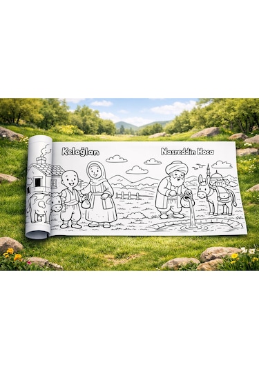 Türk Masal & Destan Kahramanları Boyama Rulosu 4 Metre