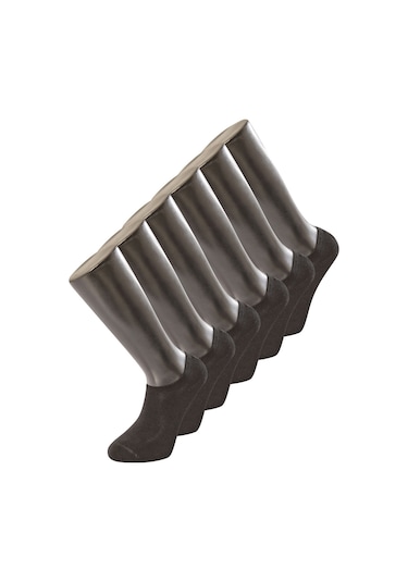 6'lı Paket Düz Sneakers Çorap 9004/siyah Siyah