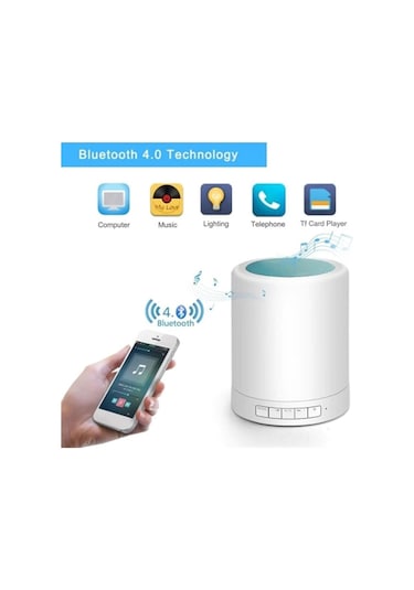 Platoon CL-671 Rengarenk Dokunmatik Gece Lambası Özellikli Bluetooth Hoparlör